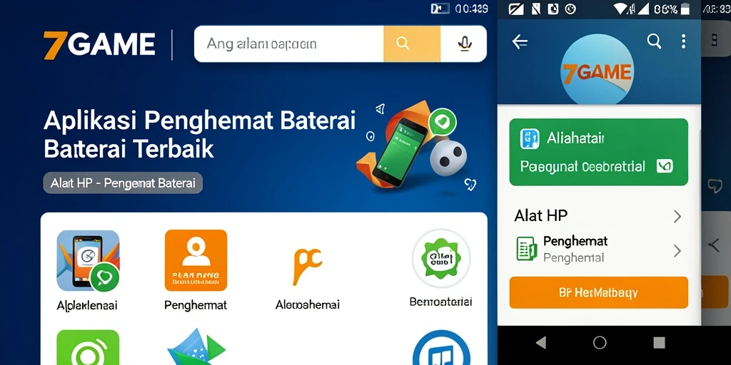 Antarmuka 7GAME yang intuitif untuk penghematan baterai.