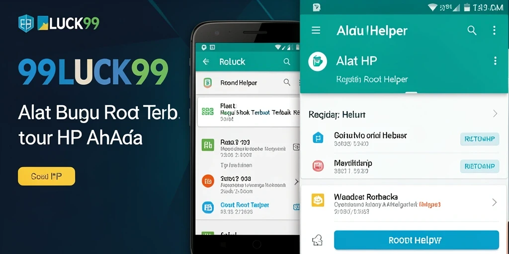 Antarmuka aplikasi 99LUCK99 yang user-friendly dan fungsional sebagai Root Helper.