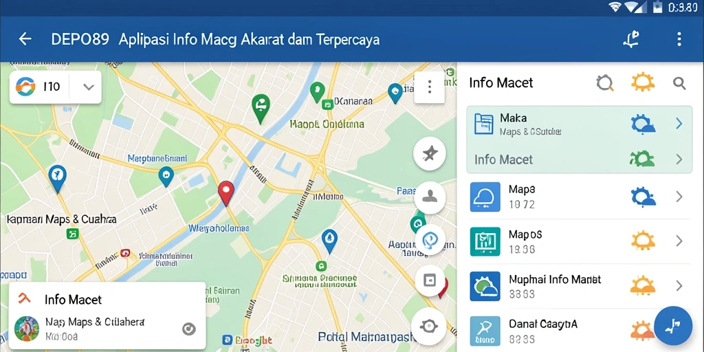 Tampilan antarmuka DEPO89 yang jelas dan informatif untuk Info Macet.