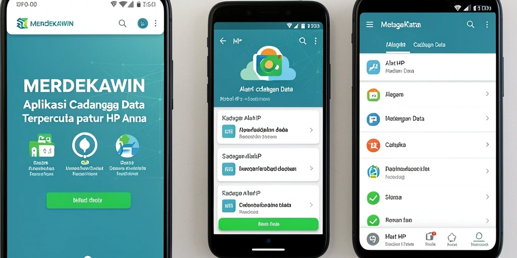 Antarmuka MERDEKAWIN yang sederhana dan fungsional untuk pencadangan data.