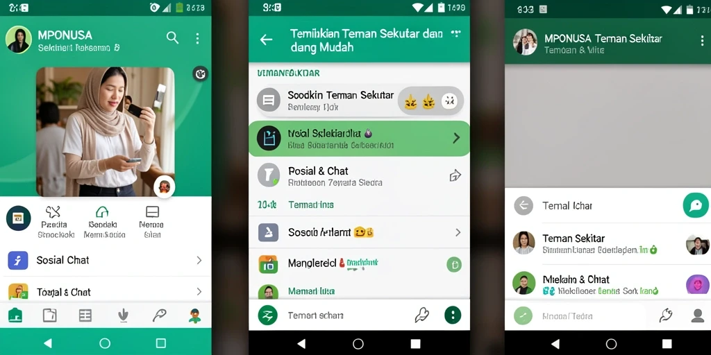 Tampilan antarmuka MPONUSA yang menarik untuk mencari teman baru.