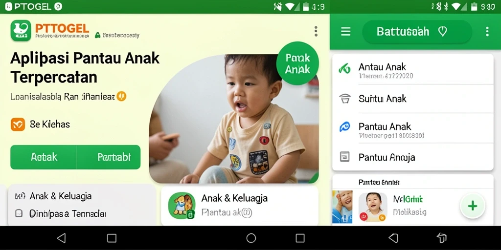 Antarmuka pengguna PTTOGEL untuk memantau anak dengan mudah.