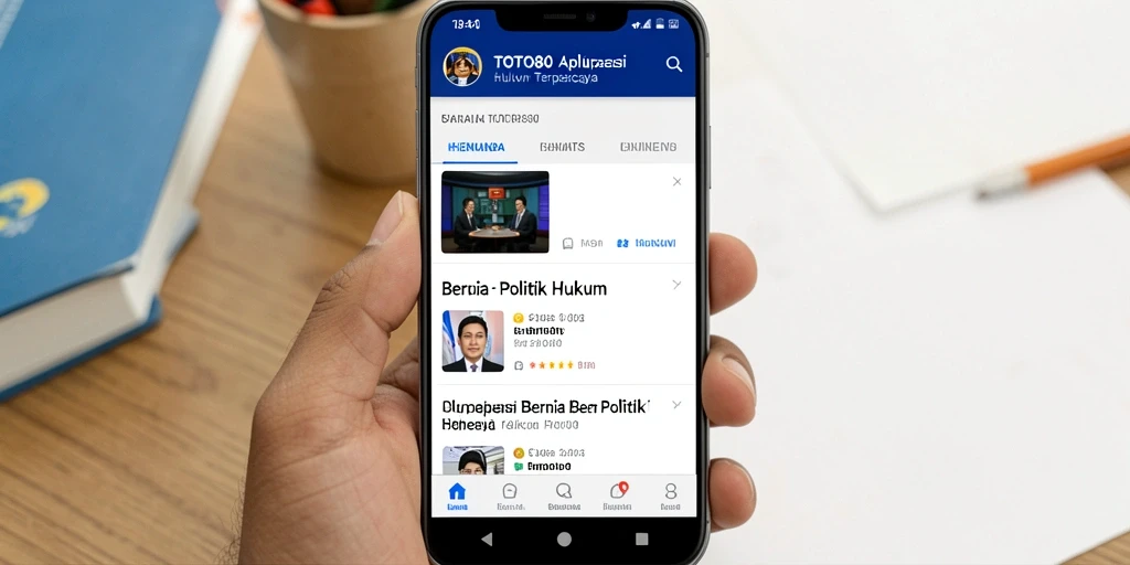 Antarmuka utama TOTO80 dengan berbagai berita politik dan hukum.