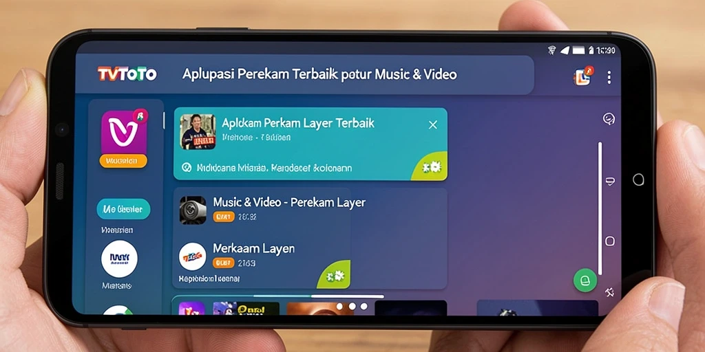 Screenshot aplikasi TVTOTO menampilkan antarmuka Perekam Layar yang intuitif.