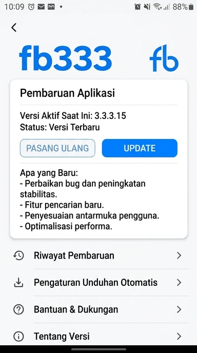 Riwayat Versi fb333 untuk Pengguna Android